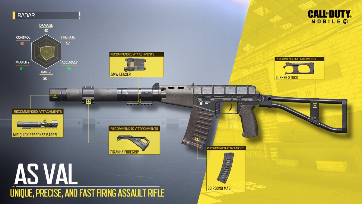 Call Of Duty Mobile As Val The Newest Addition To The Codmobile Assault Rifle Loadout Available Now To Earn At Tier 21 From The Free S2 Battle Pass Call Of Duty Mobile As Val The Newest Addition To The Codmobile Assault Rifle Loadout Available Now To Earn At Tier 21 From The Free S2 Battle Pass