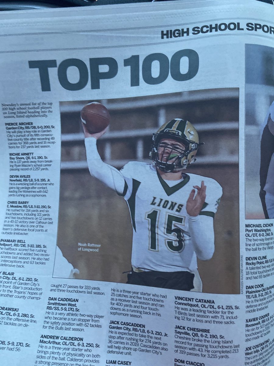 CoachAlesi's tweet image. Congratulations to @NoahRattmer &amp;amp; @korystevenson65  for making Newsday’s Top 100 🏉 players on Long Island.  #RollPride #FillTheFence #LionsDen
