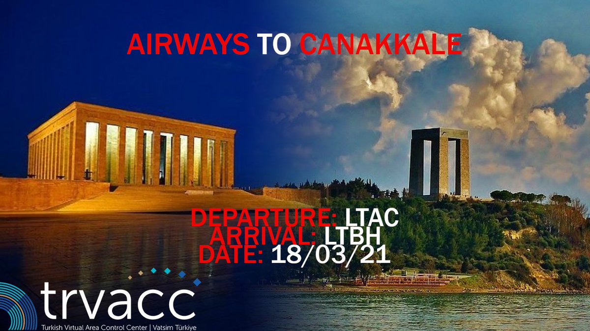 turkishvacc's tweet photo. Turkish vACC is proud to host our next event between LTAC- LTBH starting 1700-2000z “Airways To Canakkale”. Canakkale was one of the most important milestones in the founding of the Republic of Turkey. https://t.co/T4YWkfOFsI