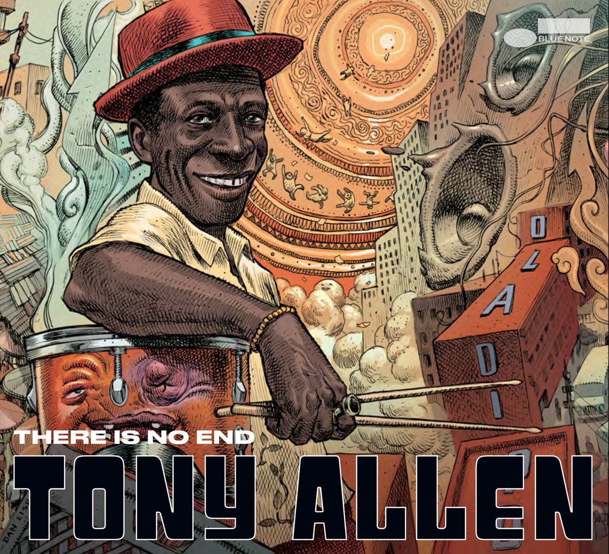 t_allenafrobeat's tweet image. NEW ALBUM - OUT APRIL 30th 

@bluenoterecords announced There Is No End, a posthumous album from the legendary Afrobeat drummer Tony Allen. 
Album pre-order : tonyallen.lnk.to/ThereIsNoEnd
Videoclip “Cosmosis (ft. @Skepta &amp;amp; Ben Okri)” : TonyAllen.lnk.to/Cosmosis

#TonyNoEnd #Cosmosis