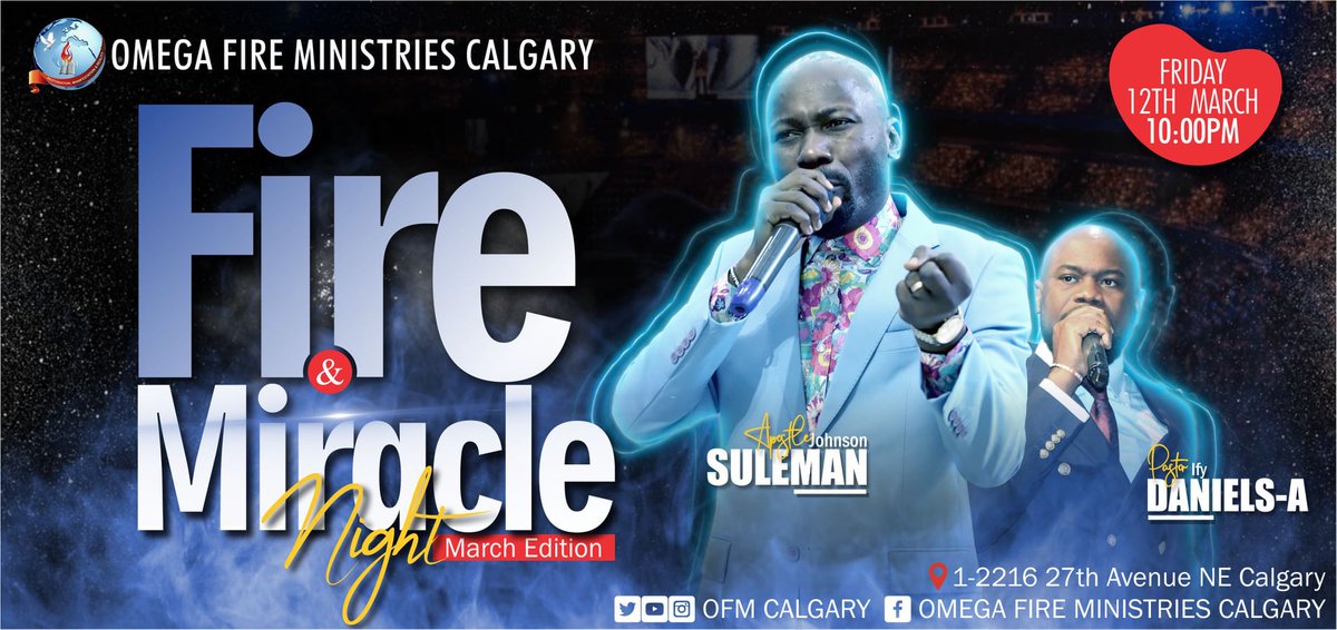 Ofmcalgaryca's tweet photo. GET READY
FIRE & MIRACLE NIGHT, MARCH EDITION
#OFMCALGARY
#FIRE_AND_MIRACLE_NIGHT
#12TH_FEB_2021 https://t.co/e6YHCBydbr
