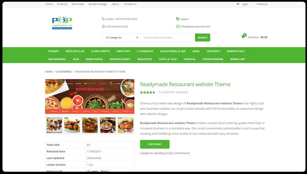 phpscriptsmall2's tweet image. Check out our latest  software script of Readymade Restaurant website Theme that extremely suits your business module, our script is constructed with full functionalities as edifice style with colourful styles.
phpscriptsmall.com/product/non-ve… |#restaurantwebsites #websiteshotelbusiness