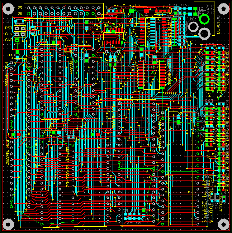 wcinp's tweet image. ROMとGALを使ったオリジナルCPUのブロック図を更新し、回路図整理＆パターン設計して製造依頼しました
13チップ構成で64KBのメモリ空間を持つ8bitCPUです
今後I/O命令等を追加予定です
piclabo.blog.ss-blog.jp/Simple8Z_circu…
#Simple8Z #オリジナルCPU #DesignSparkPCB