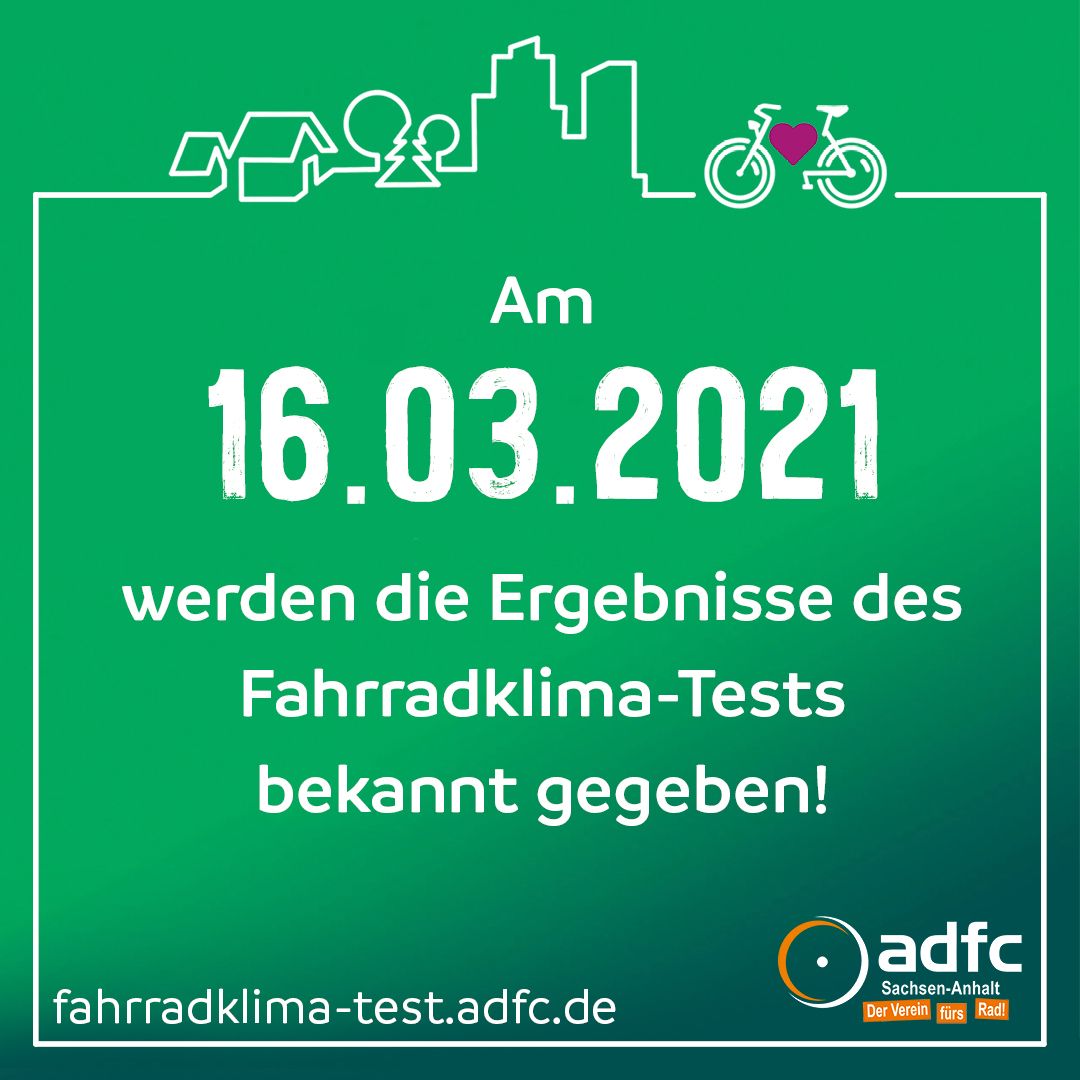 ADFC_MD's tweet photo. Am Dienstag ist es soweit. Die Ergebnisse des Fahrradklima-Tests 2020 werden offiziell bekannt gegeben. Seid ihr auch gespannt, welchen Platz #Magdeburg belegen wird?
@ottostadt #ottostadt #FKT20 #Radklima #fahrrad #adfc #radverkehr #verkehrswende #fahrradstadt #fkt #fkt2020 https://t.co/94Z6sXE3h5