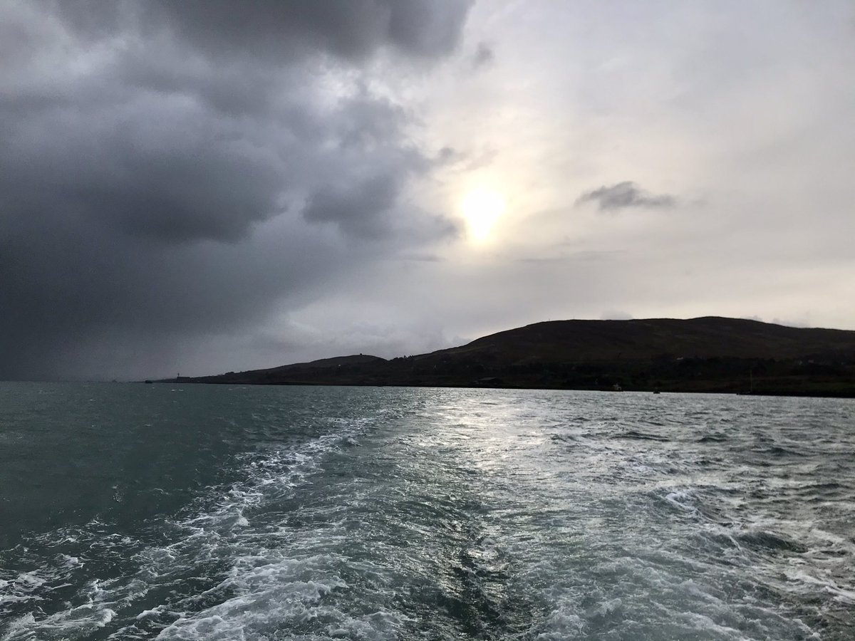 View from the ferry, sunrise over #BereIsland - weekly trip to the mainland for the food shop #LockdownIreland