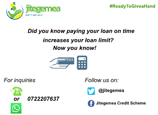 jitegemea's tweet photo. Our loan process fits all your business needs hence taking it to the next level. As you continue paying your loans on time to unlock to larger loan limit. We appreciate you for choosing us as your all time financial institution.
.Call:0722207637
#BusinessLoans
#ReadyToGiveaHand https://t.co/l6yuWuScTi