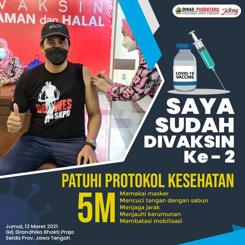 Alhamdulillah...
Pimpinan beserta staf dilingkungan  <a href="/dpusdatarujtg/">Dinas PUSDATARU Jateng</a> sudah divaksin ke-2.

Semoga pandemi #Covid_19 segera berakhir.
Salam sehat selalu...

#sukseskanvaksinasi
#sayasudahdivaksinkedua
#BersamaLawanCorona
