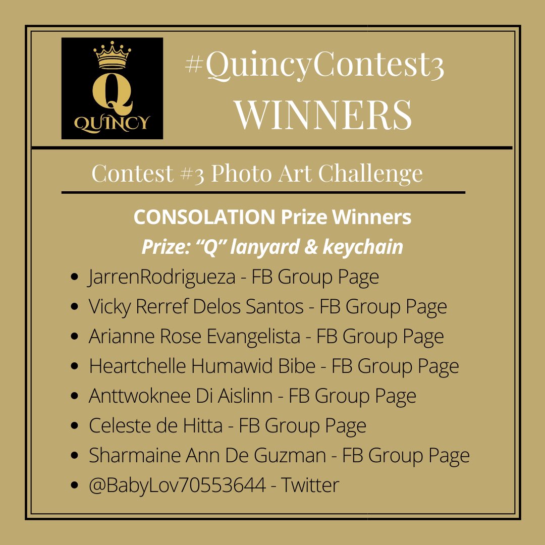 quincy_adrienne's tweet photo. There we have it! 🥰 #QuincyContest3 winners! Thank you to all my supporters who spent time submitting their entries!! I personally checked all entries and chose the winners! I appreciate you all ✨ until the next one 😉 https://t.co/XWCE7yj6Ug