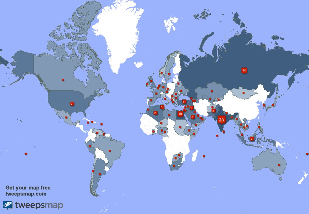 I have 1 new followers from Turkey, and more last week. See tweepsmap.com/!RangR_Russia