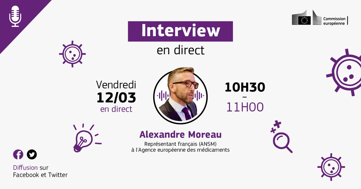 ⏰ RDV dans 30 minutes pour un échange en direct avec Alexandre Moreau, représentant français 🇫🇷 au sein de l'Agence européenne des médicaments 🇪🇺 

#SafeVaccines <a href="/ansm/">ANSM</a> <a href="/EMA_News/">EU Medicines Agency</a>