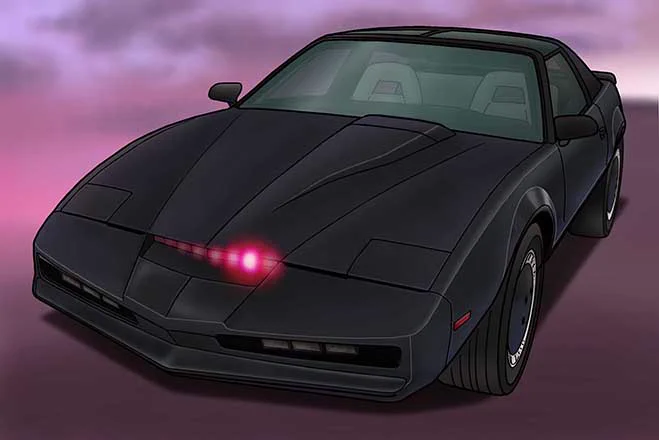 犯罪渦巻く現代に現れた正義の騎士「ナイトライダー」!1982年から1986年に製作されたアメリカのテレビドラマ。主人公マイケルの相棒、AIが内蔵されたドリームカー「ナイト2000」K.I.T.Tは'82年式のファイアーバード トランザムがベース。赤く光るスキャナーがカッコ良かった。 
