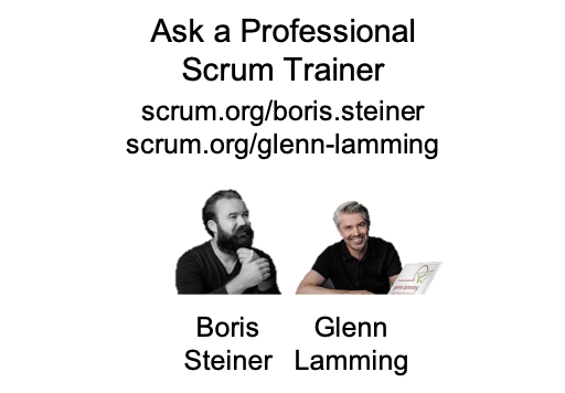 Scrumdotorg's tweet photo. The latest episode of Ask a Professional Scrum Trainer with Boris Steiner and @glennlamming is now available. This episode is in German! Listen here: https://t.co/xYoOag81V9 https://t.co/aBctcKDA7x