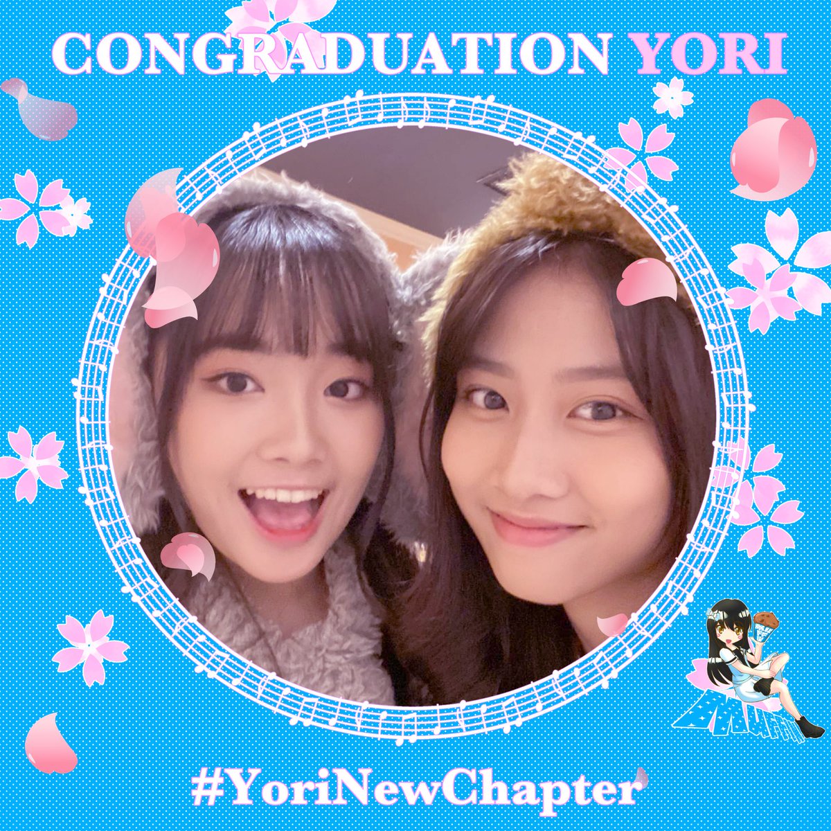 MuffinOfficial_'s tweet photo. Hari ini merupakan senshuuraku Team T juga graduation beberapa member se generasi dengan @A_MutheJKT48 seperti @A_YoriJKT48 dan @F_ViviJKT48 
Semangat senshuurakunya! Give your best for the last!
#LastFlighTeamTJKT48 
#VVinalDestination 
#YoriNewChapter https://t.co/ArPOPLA96V