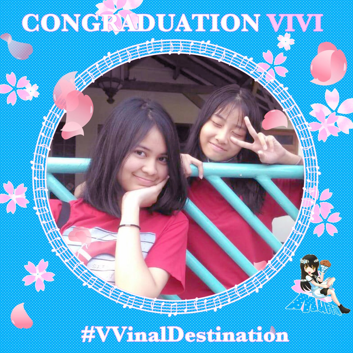 MuffinOfficial_'s tweet photo. Hari ini merupakan senshuuraku Team T juga graduation beberapa member se generasi dengan @A_MutheJKT48 seperti @A_YoriJKT48 dan @F_ViviJKT48 
Semangat senshuurakunya! Give your best for the last!
#LastFlighTeamTJKT48 
#VVinalDestination 
#YoriNewChapter https://t.co/ArPOPLA96V
