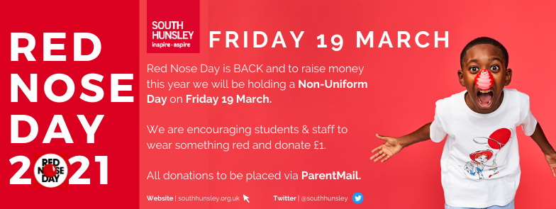 South Hunsley School on Twitter: "🔴 RED DAY 2021 🔴 To money for @comicrelief are holding Non-Uniform Day on Friday 19 March. We are encouraging students &amp; staff