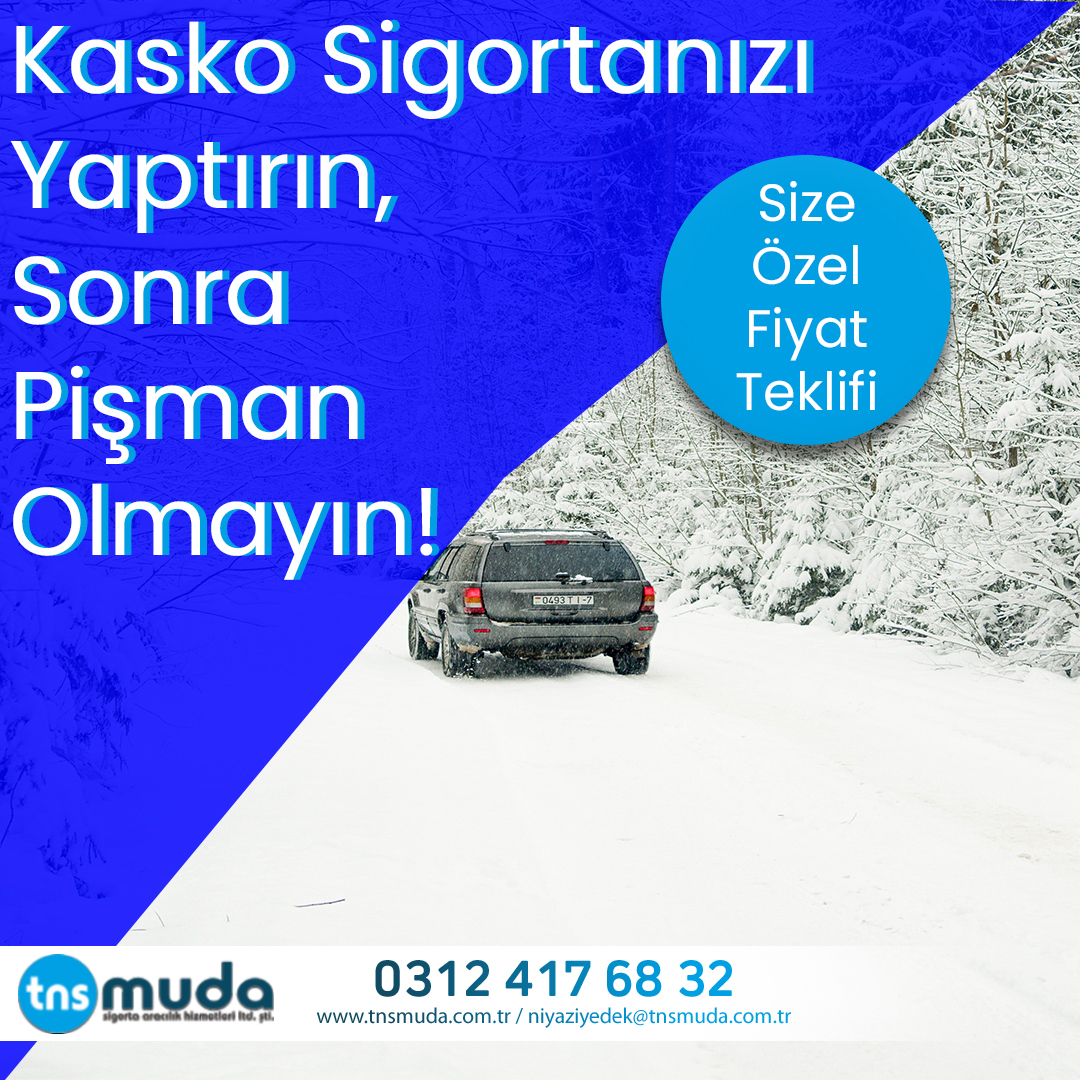 Kasko sigortanız sizi yarı yolda bırakmaz !!! En uygun Fiyalarla
Tns Muda Sigorta Olarak 7/24 hizmet vermeye devam ediyoruz..
tnsmuda.com.tr

☎️ 0 312 417 68 32
📱+90 543 867 68 32

#kasko #trafiksigortası #bireyselemeklilik #dask
#konutsigortası #hayatsigortası