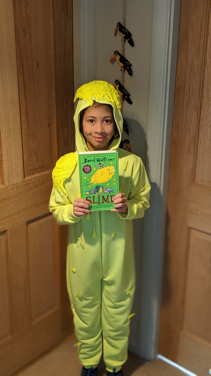arnietob's tweet photo. No missing this one on his way to school this morning for postponed #WorldBookDay2021 celebrations. Never has a glue gun worked so hard 😂 @davidwalliams @charltonmanor https://t.co/6yXbutA6C9