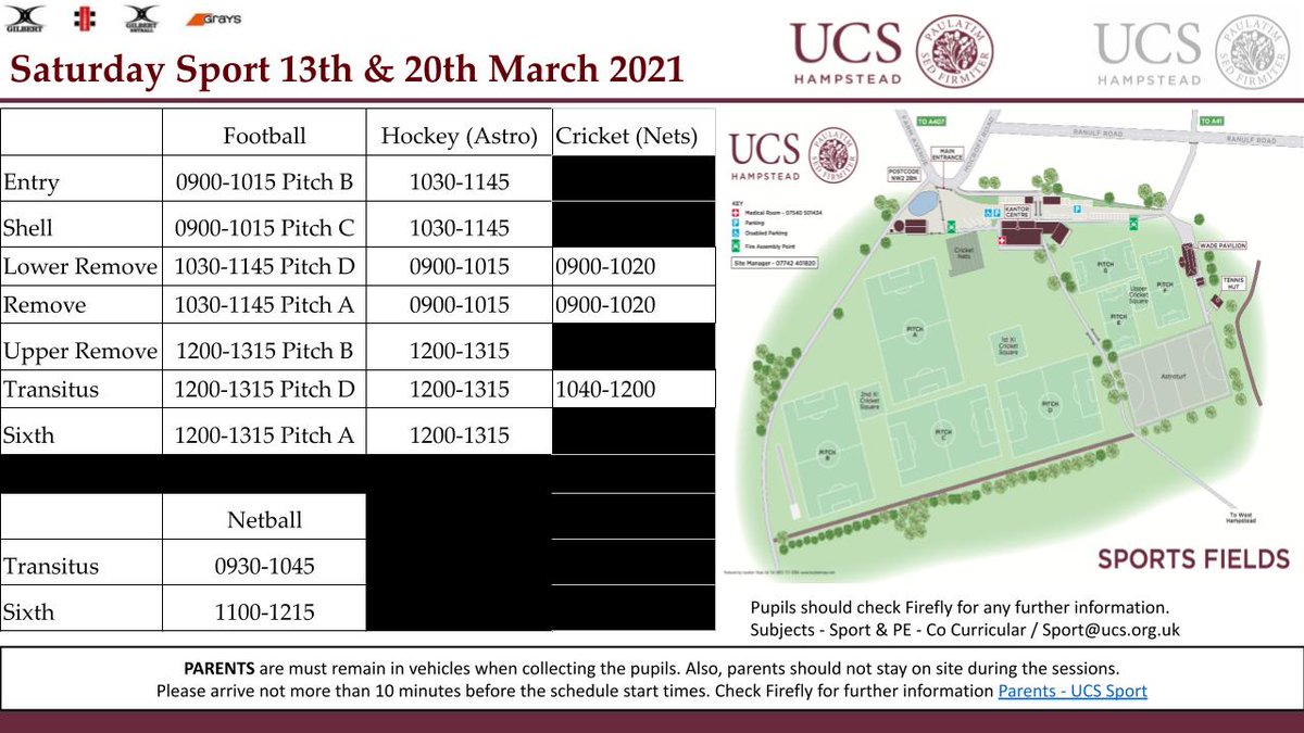 A look at what's on offer this weekend for our pupils. We can't wait to have everyone playing on a Saturday morning again.

#schoolsport #healthylifestyle #getactive <a href="/GILBERT_RUGBY/">Gilbert Rugby 🏉</a> <a href="/GilbertNetball/">Gilbert Netball</a> <a href="/graynics/">Gray-Nicolls</a> <a href="/GraysHockey/">Grays Hockey</a> <a href="/UCSHampstead/">UCS Hampstead</a>