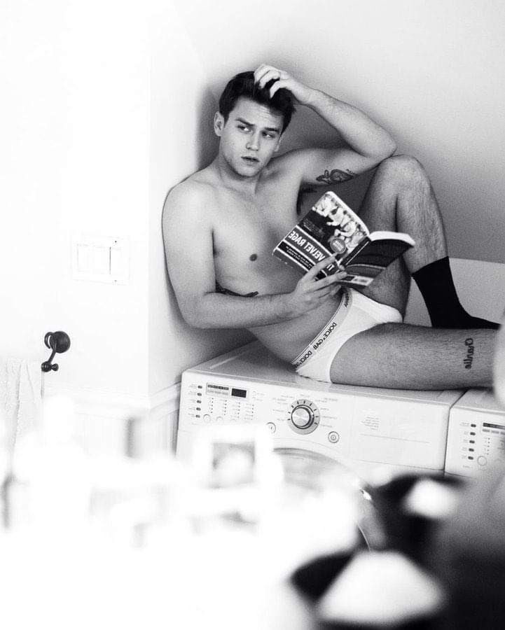 Don’t mind me just chilling in my underwear outside on the balcony and the washer!!