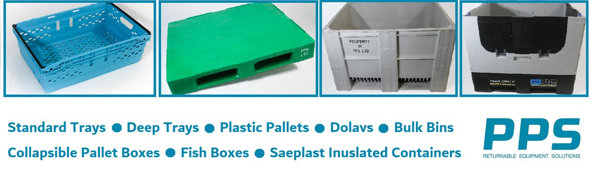 PPSEquipment's tweet photo. You know about our famous turquoise trays, but what about our range of plastic pallets, bulk bins, fish boxes and more?

See the full product range, available for rental or pooling here: https://t.co/8v1sX6In3O

#ReturnableTransitPackaging #SupplyChainSolutions https://t.co/PY2KgueWKg
