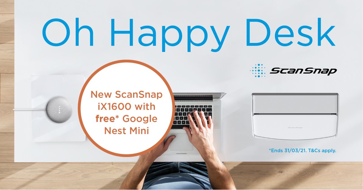 From now until 31st March 2021, we’re offering the ultimate scanner for personal productivity with a free* Google Nest Mini. 

misco.co.uk/product/Printi… 

<a href="/ScanSnapUK/">ScanSnap UK</a>