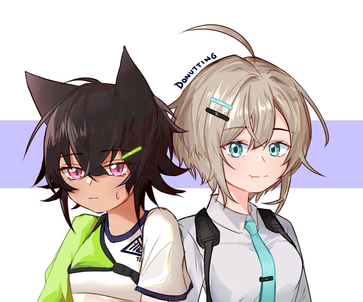 Donutting's tweet photo. The duo!
I ended up changing the right girl's colors to blue in the end aa https://t.co/6Hg2Z30i8f