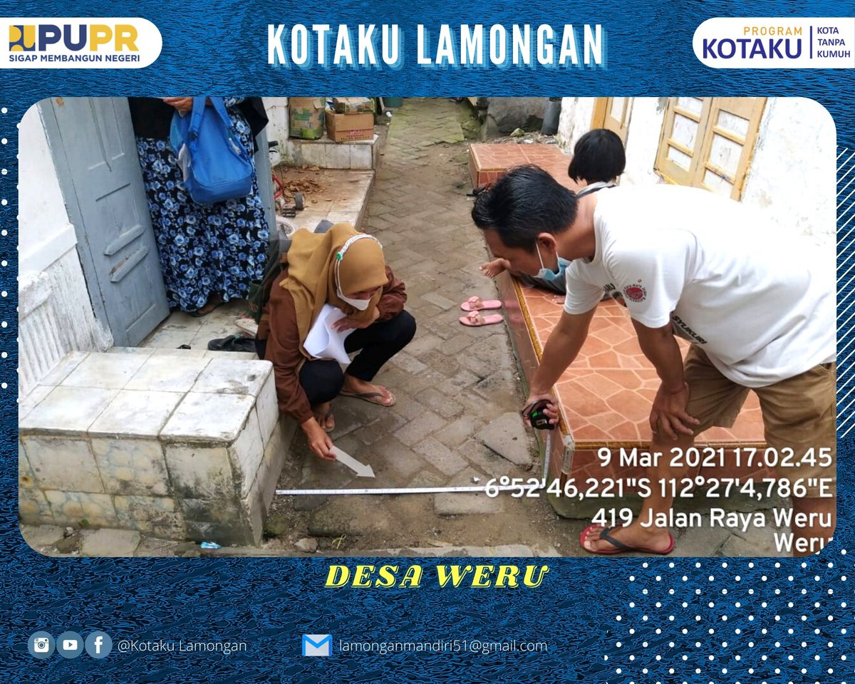 osp3jatim's tweet photo. Pelaksanaan Survey Teknis di lokasi atau titik Kegiatan sesuai Daftar Prioritas Usulan Insfrastruktur CFW di Desa Weru Kecamatan Paciran Kabupaten Lamongan

GASS POLL CFW Program Kotaku Tahun 2021 🙋‍♂️🙋‍♀️ https://t.co/j2ZaQmxRzU