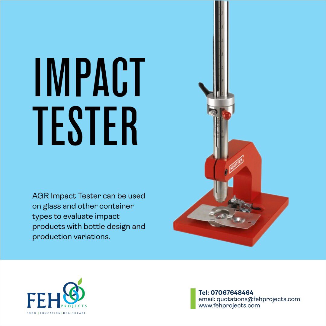 FEHProjects's tweet image. AGR Impact Tester can be used on glass and other container types to evaluate impact products with bottle design and production variations. #AGR#packagaing#testing