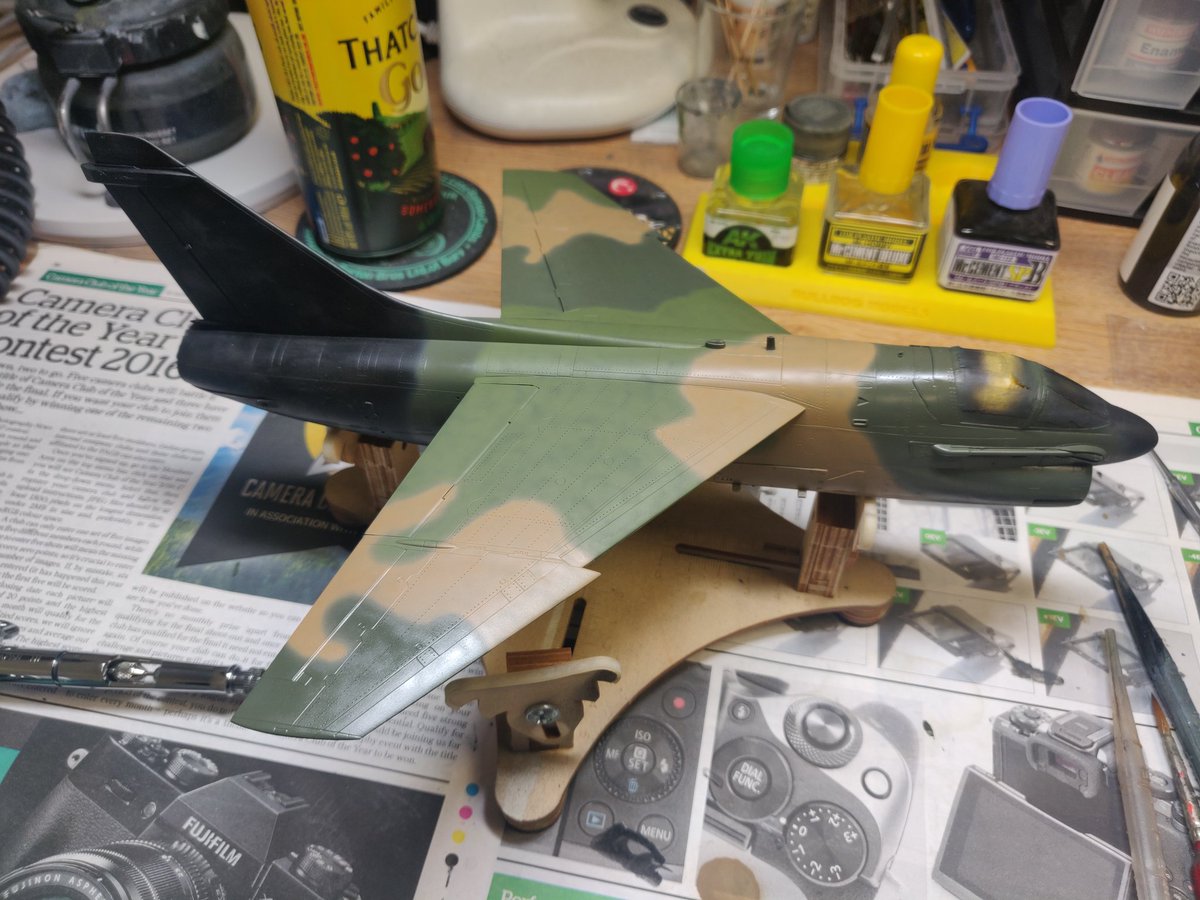 Rather successful night, 2.5 hours to go from primer to all three main colours on ! Love Gunze and Rapid thinner combo!
#hobbyboss #scalemodel #a7corsair
