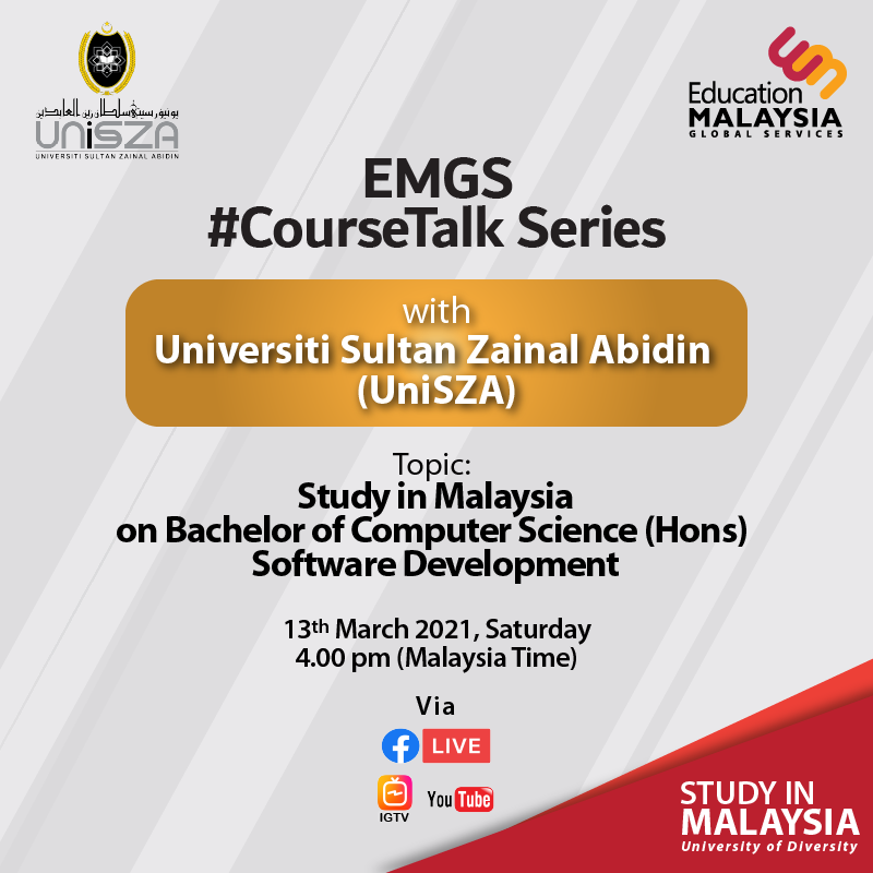 EducationMYSIA's tweet photo. Catch the next session of EMGS #CourseTalk series π£ β an exclusive Facebook live session with our Marketing team featuring our special guest, Prof. Madya Dr. Syarilla Iryani Bt.
#EducationMalaysiaGlobalServices #EMGS #EMGSCourseTalk https://t.co/cUQJ4bU523