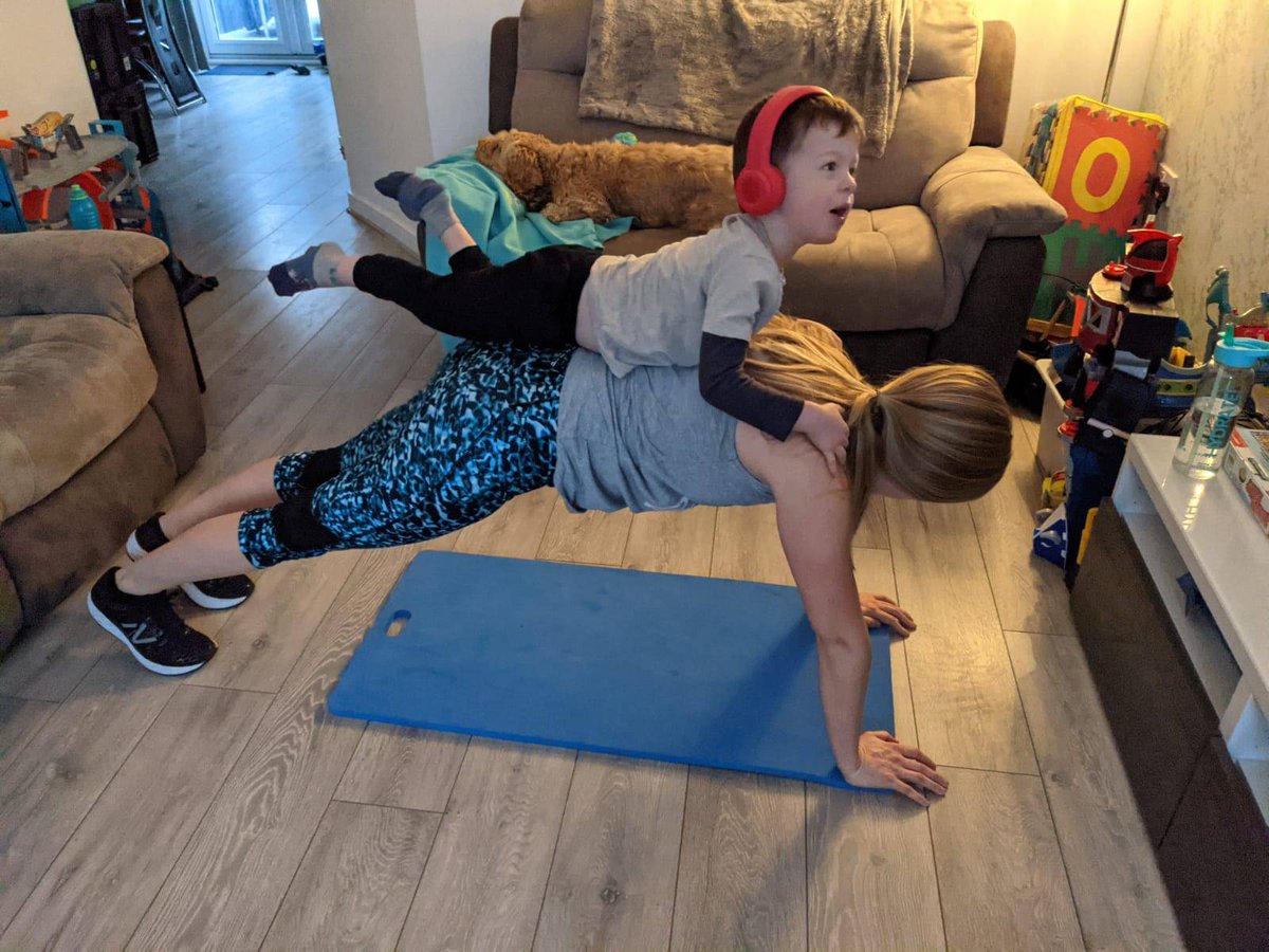 AbsoluteFitNE's tweet image. Not got any weights to train at home during lockdown? Grab your little ones! Alfie loves jumping on my back for squats, planks, lunges &amp;amp; press ups.His little giggle keeps me going through the reps! Do your little ones do this? Set them a good example &amp;amp; get them to join in the fun