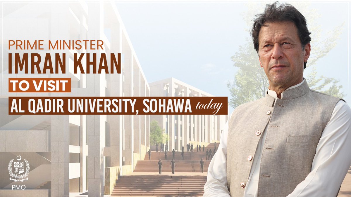 Prime Minister <a href="/ImranKhanPTI/">Imran Khan</a> will visit Sohawa today. The PM will inspect progress on the construction of Al Qadir University. He will also launch a tree plantation campaign.

#AlQadirUniversity
