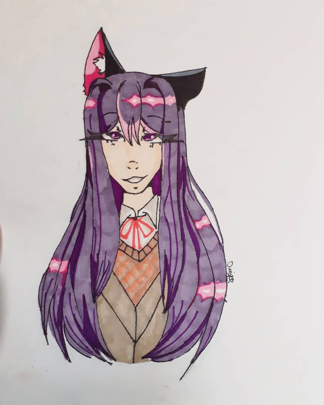 beecksteer on Twitter: "Is DDLC fandom dead?yes can I post Yuri with cat  ears uf I want to?yes Game✨{Doki Doki Literature Club}✨ Character:💜Yuri💜  ° 🏷 ° tags; #ddlc #dokidokiliteratureclub #dokidokiliteratureclubyuri  #yuri #ddlcdrawing #