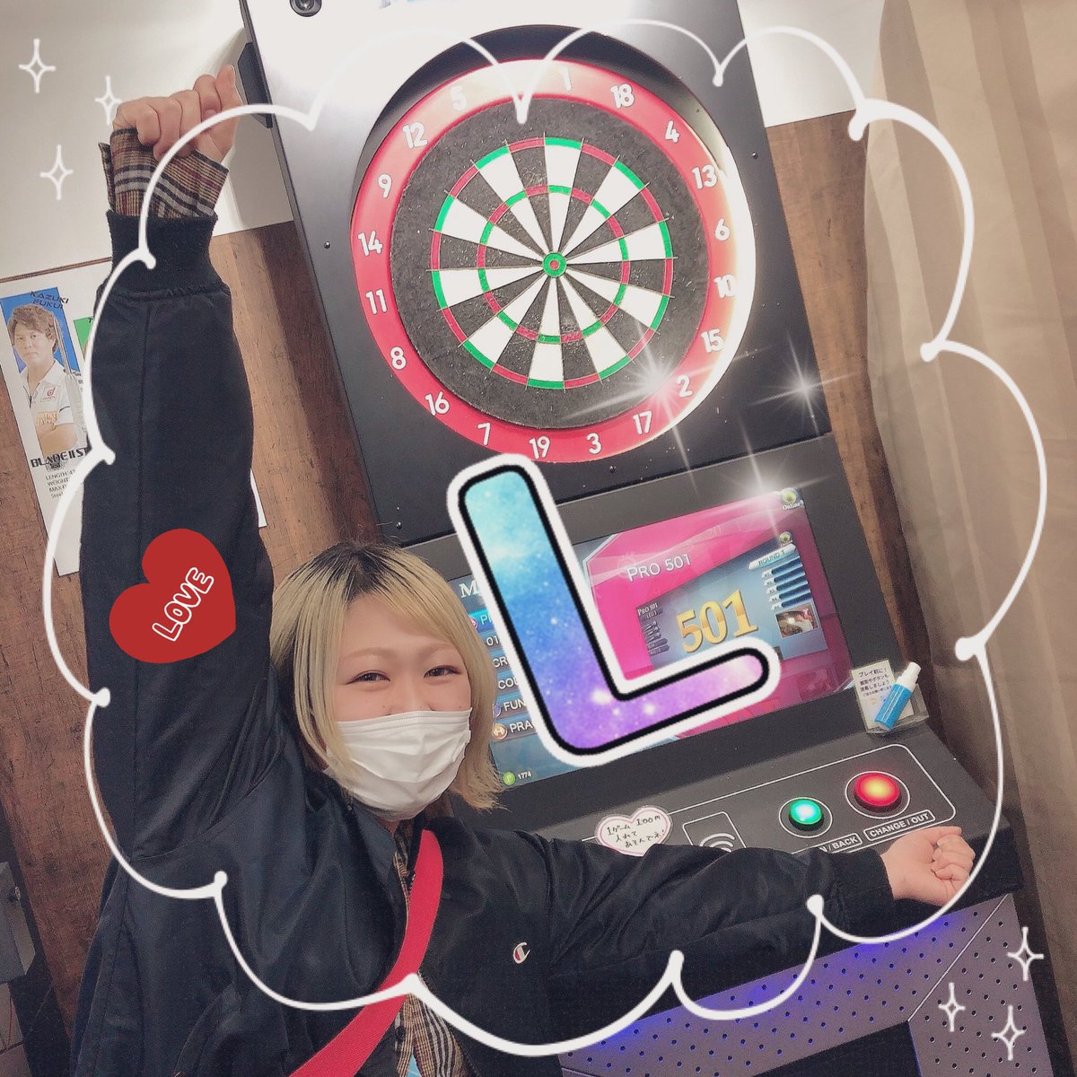 ダーツショップ ナチュラルナイン 池袋店 試合はついに日曜日 がんばりますねーっっ 前日はゆっくりするタイプなので もう投げない リラックスモード とのことです 菊本美波留選手 48mmmmmmmm たくさん練習しにきてくれてありがとう