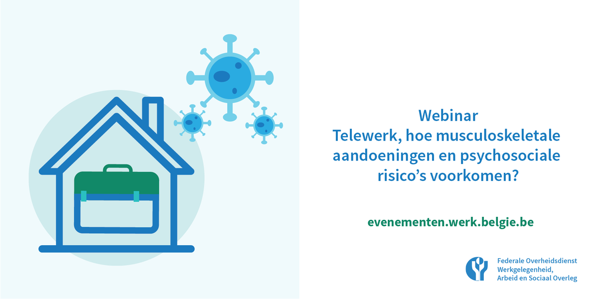 Telewerk blijft een heel belangrijke en efficiënte maatregel om de verspreiding van het coronavirus te stoppen. Wij organiseerden een webinar over psychosociale risico’s van telewerk en ergonomie. Heb je het gemist? Herbekijk het op youtu.be/ttXC_V8fO3o