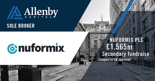 Allenby Capital (@allenbycapital) on Twitter photo Well done <a href="/NuformixPlc/">Nuformix plc</a> on the £1.6m secondary fundraise to enable the progression of its Fibrosis and Oncology focused reformulation assets. Thank you to <a href="/Emmaulker2/">Emma Ulker</a> for the detailed research note. #nfx Well done <a href="/NuformixPlc/">Nuformix plc</a> on the £1.6m secondary fundraise to enable the progression of its Fibrosis and Oncology focused reformulation assets. Thank you to <a href="/Emmaulker2/">Emma Ulker</a> for the detailed research note. #nfx