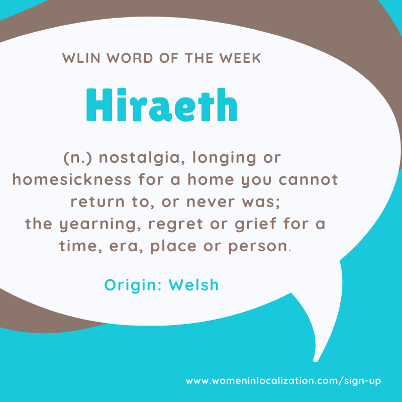 WL10india's tweet photo. #WLIN #WordoftheWeek
Anyone else feeling a deep, irrational bond with a place, person, time or era? Is it the hiraeth or just the lockdown though? ;)
#Logophile #Hiraeth #languages #culture #meaningfulwords #borrowedwords #words #multilingual #multicultural #localization https://t.co/biUFeysXoG