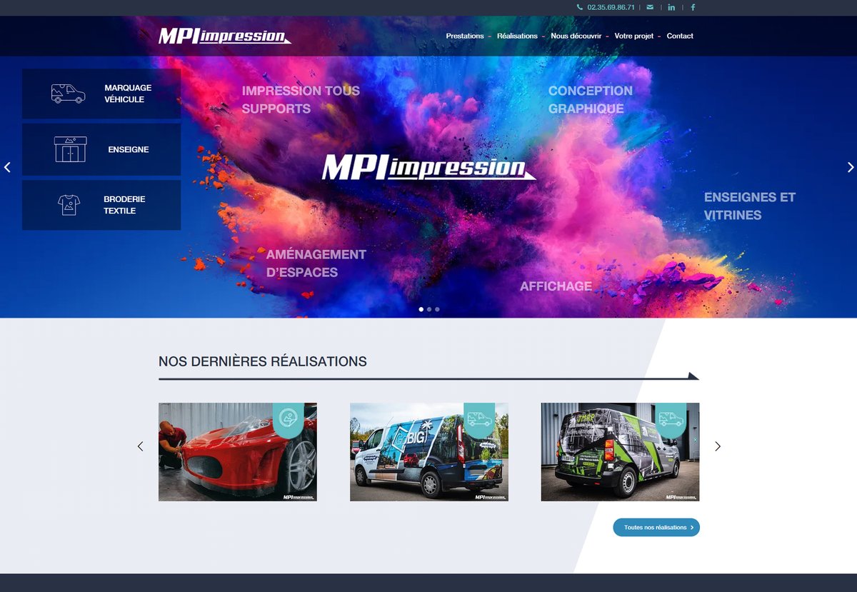 Leplusduweb's tweet image. On est très fier de vous présenter la nouvelle réalisation #siteinternet #surmesure . Un grand merci à MPI impression pour leur confiance et leur dynamisme !
N'hésitez pas à aller découvrir leurs réalisations de marquage, d'enseigne, de textile ...
mpiimpression.fr