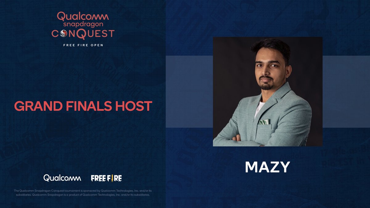 _ConquestEsport's tweet photo. Survivors, we are excited to introduce our very special host for the Grand Finale of Qualcomm Snapdragon Conquest: Free Fire Open - MAZY π₯
We cannot wait for the action to begin, can you? Be sure to tune in at 5 PM today.
#freefireopen #freefire #snapdragonconquest https://t.co/Qlx7I3Ta8k