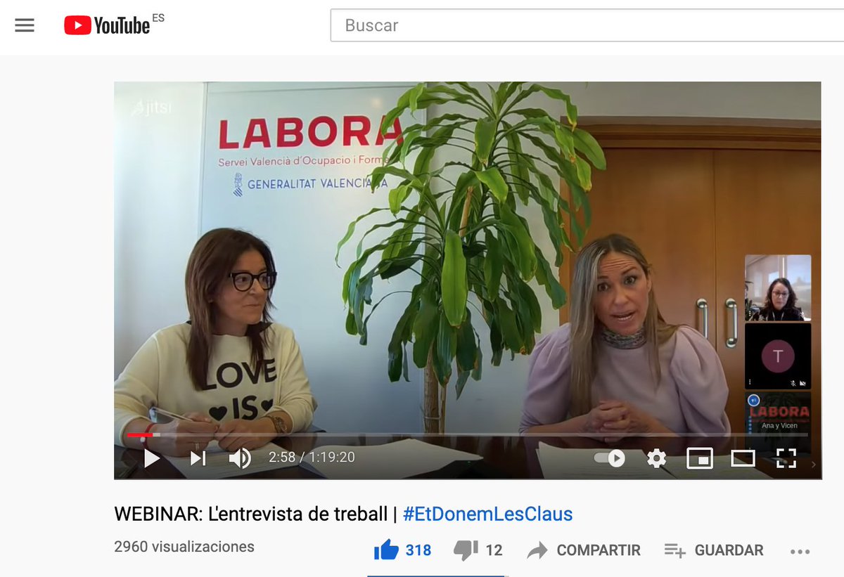 AmaliaLopezAcer's tweet photo. 🔝🔝Webinar de @GVAlabora sobre l'entrevista de #treball.

✅Podeu veure-ho ací➡️ https://t.co/Pybw6QQPj5

#RRHH #ocupació #orientación https://t.co/cZ2bNlJoHE