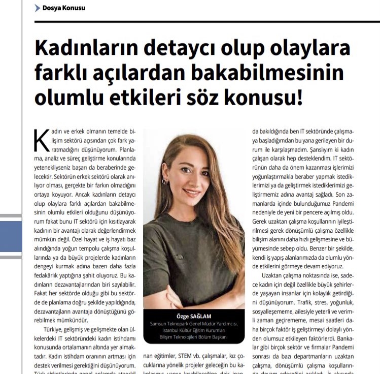 ozgeceegitim's tweet photo. #cioupdate dergisi ile yeniden Teknoloji ve IT de Kadın Lider konusunu konuştuk. Dergiye #dergilik uygulamasından ulaşabilirsiniz. https://t.co/VwXleJIe9n