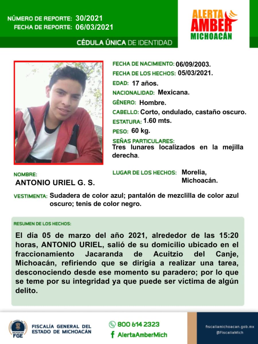 DIF_Michoacan's tweet photo. Solicitamos su ayuda para localizarlo.
Comparte esta información.
#MichoacánSeEscucha https://t.co/E0PFSSLL9m