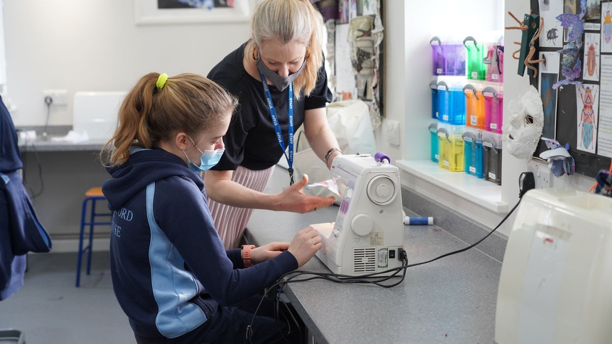 CHSArtDesign's tweet photo. Our first week back in the Creative Arts department and our Year 8s are quickly getting up to speed with their Textile Design. Looks promising! https://t.co/63aA9KHiB1