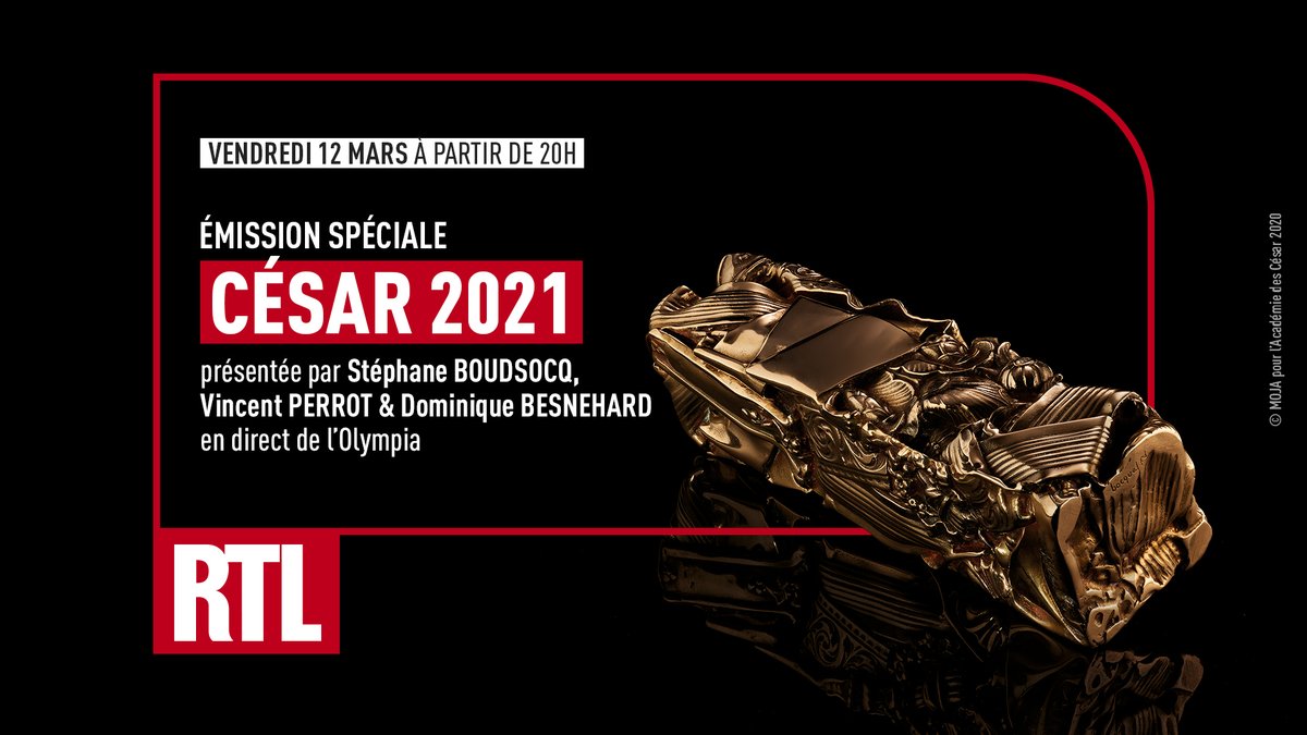 RTLFrance's tweet photo. Suivez la 46e cérémonie des #César2021, présentée par 
@foismarina, vendredi 12 mars, en direct et en clair sur 
@canalplus et sur #RTL 💻📱

@Stephbou08, Vincent Perrot et Dominique Besnehard vous feront vivre les coulisses de l'événement 🎙 https://t.co/DcWVmUZXQa