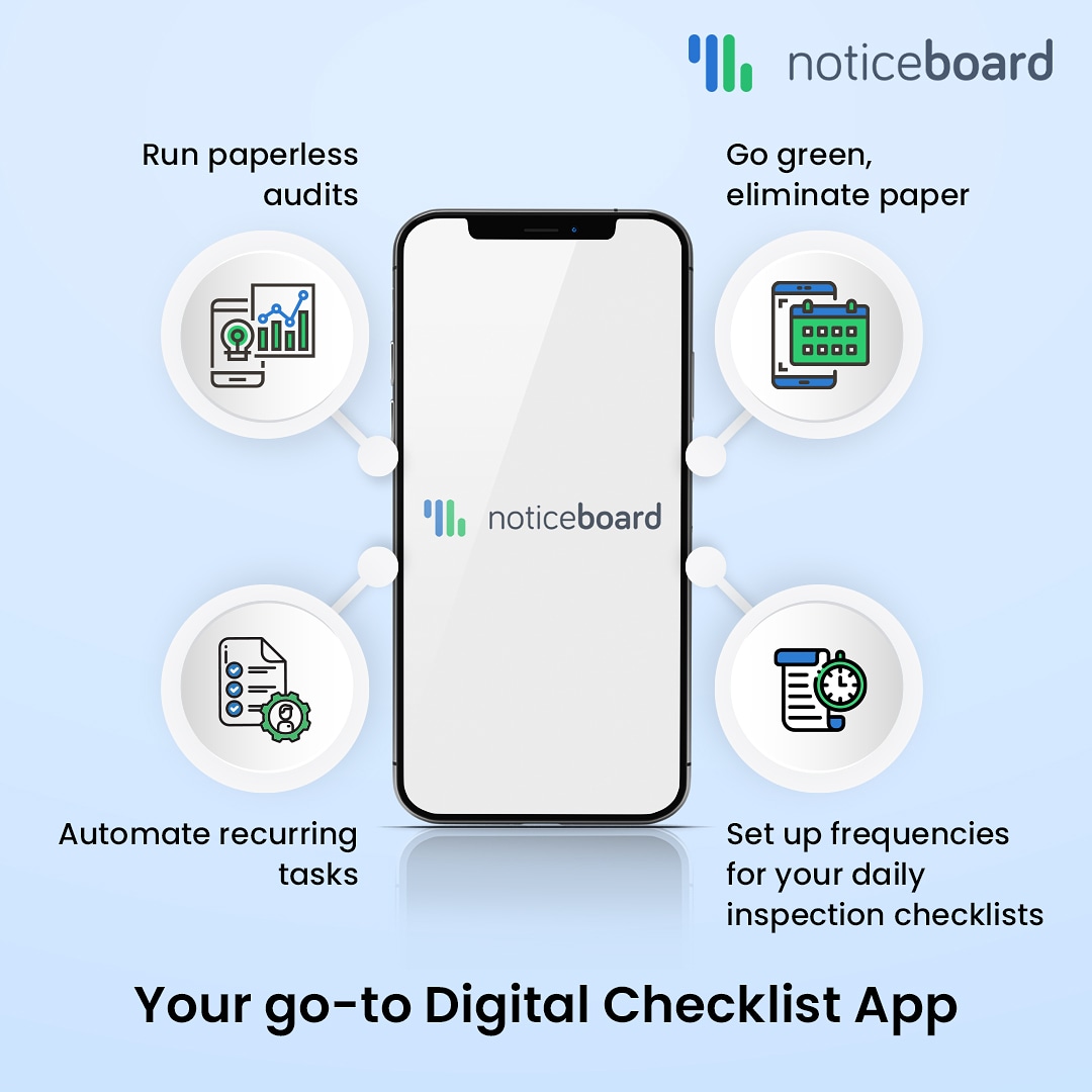 Convert your paper-based checklists into real time insights with #Noticeboard, your digital checklist app.

To know more about us, visit :noticeboard.tech

#DesklessHereos #FieldWorkers #checklist #digitalchecklist #digitaltransformation