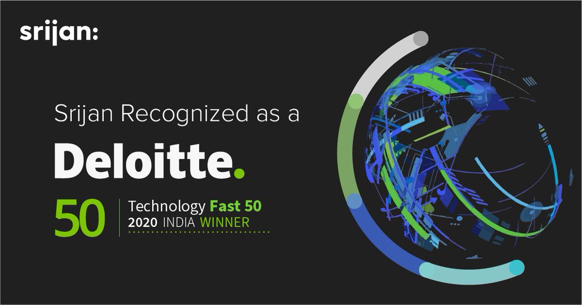 Srijan's tweet photo. Proud to be recognized as a 2020 #TechFast50IN2020🏆 winner by @DeloitteIndia.
#DeloitteTechFast50IN #Technology https://t.co/5iXfUqgciW