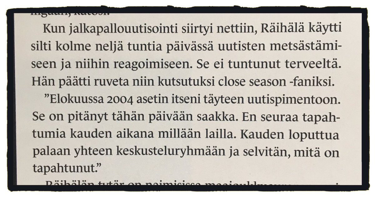 Säveltäjä Osmo Tapio Everton Räihälä kertoo SK:n Viikon hän -palstalla kannattamisestaan.