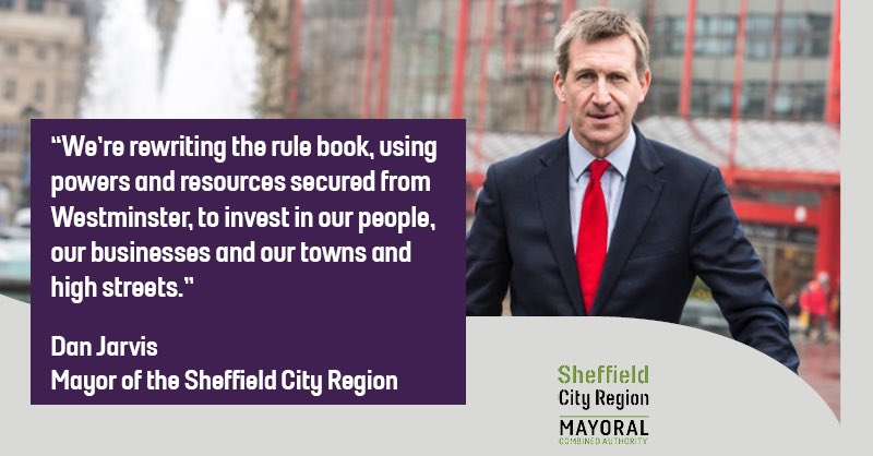 DanJarvisMBE's tweet image. Today we’re taking our future into our own hands.
We’re using our own money to create an £860m Renewal Fund - a game-changing investment for a stronger, greener, fairer South #Yorkshire.
sheffieldcityregion.org.uk/mayor-announce…