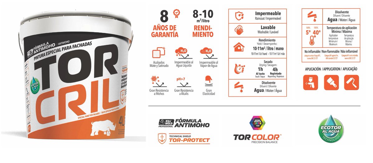 TorPinturas's tweet photo. TORCRIL ha sido formulada con materiales de la más alta calidad, usando como base una emulsión ACRILICA PURA de última generación, por lo cual la superficie pintada con TORCRIL adquiere una impermeabilización total.
 #pintoresalpoder https://t.co/20OBszMwGR