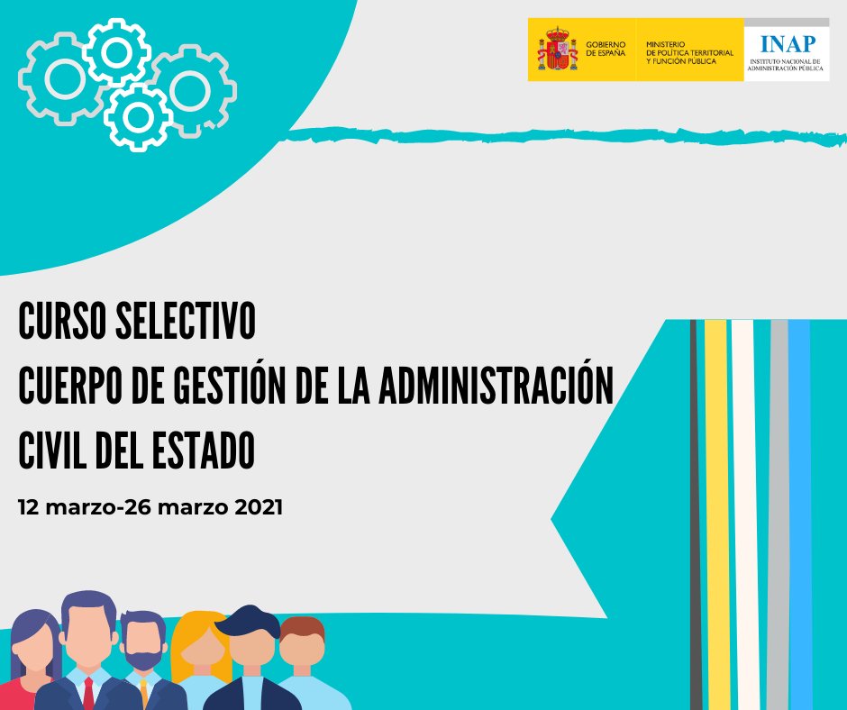 INAP_ES's tweet photo. Hoy se ha inaugurado el curso selectivo

👉 Gestión de la Administración Civil del Estado, acceso libre

📅 Del 12 al 26 de marzo de 2021

📌 Más información https://t.co/mWrMslrgWc https://t.co/DssdDQnZST